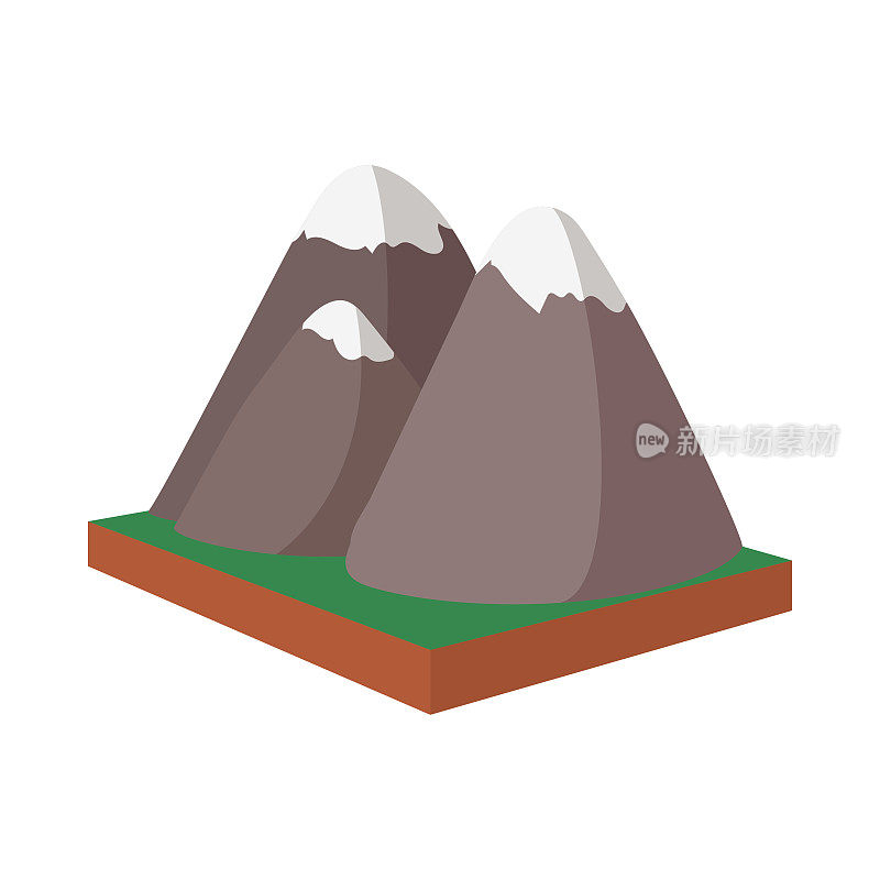 落基山脉，加拿大图标，卡通风格