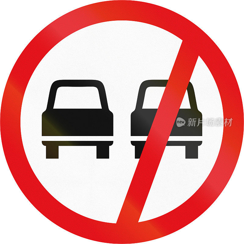 在非洲国家博茨瓦纳使用的路标-禁止超车