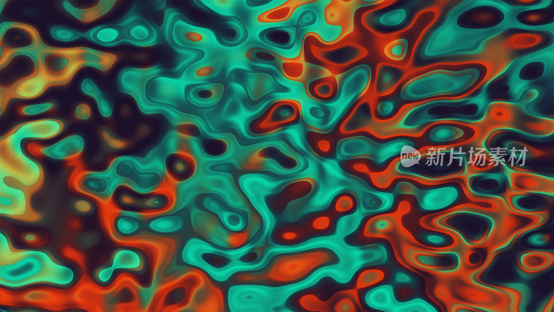 抽象运动图形流体液态水水坑流动重力倒。现代色彩。