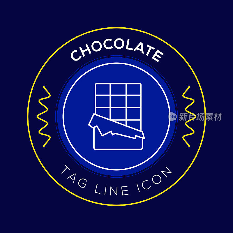 巧克力圈徽章，现代标志矢量图标设计线风格