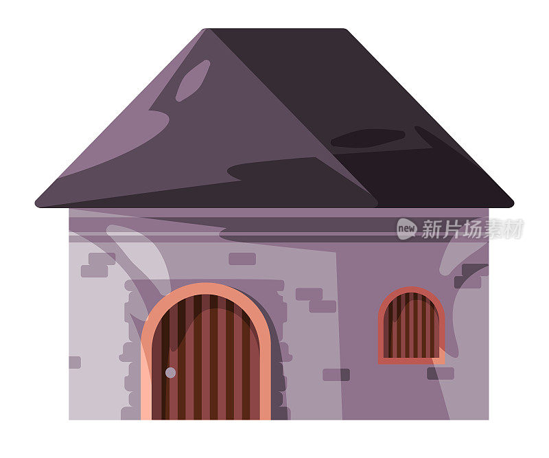 石墙房子中世纪建筑家传统城堡建筑插图