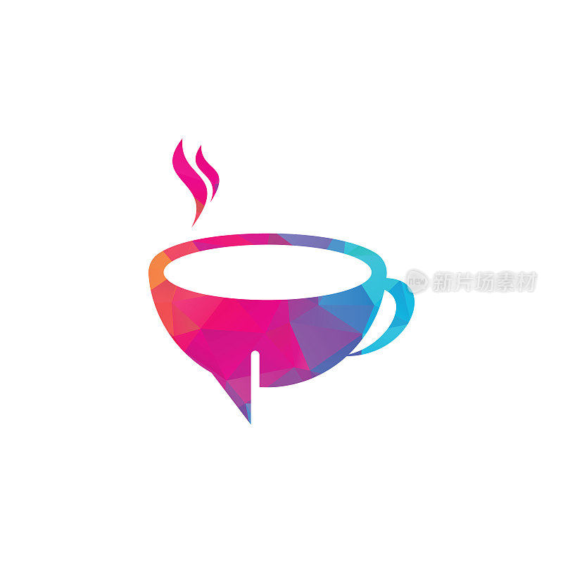 咖啡聊天矢量logo设计。