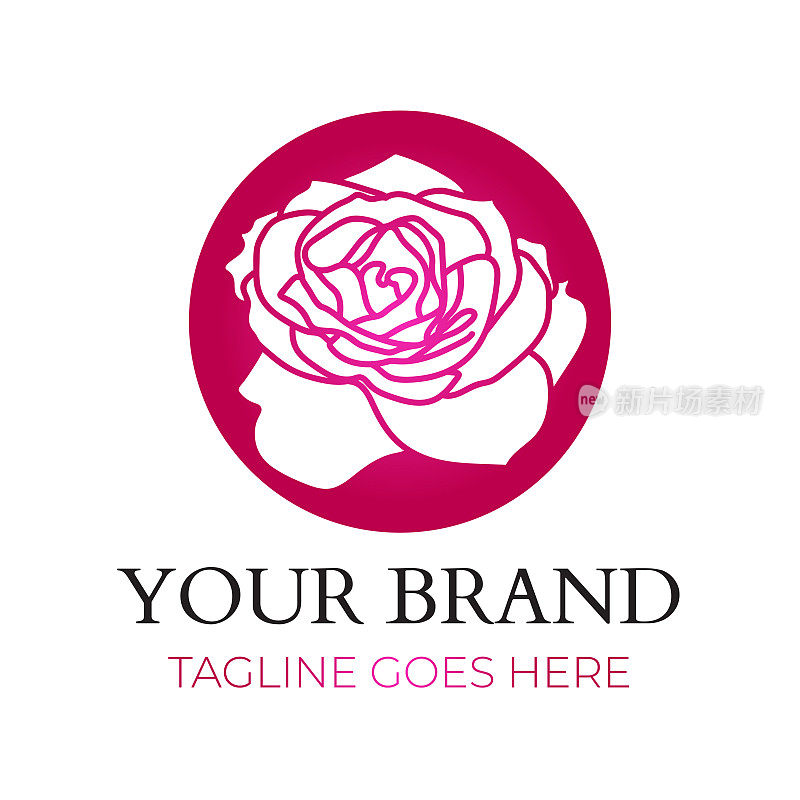 圆形玫瑰花品牌设计