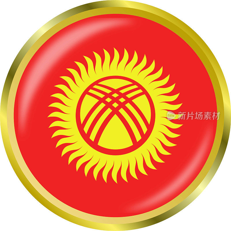 吉尔吉斯斯坦国旗图标矢量说明材料