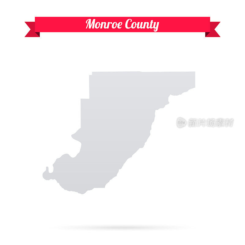 阿拉巴马州门罗县。白底红旗地图