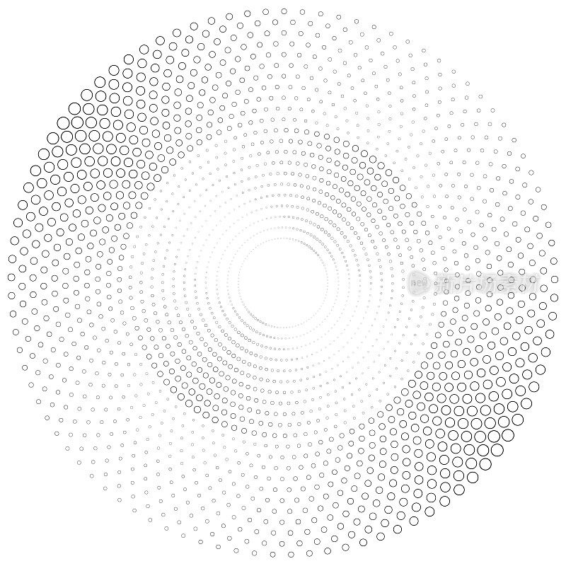 不同网点大小的同心圆创建一个微妙的径向梯度。