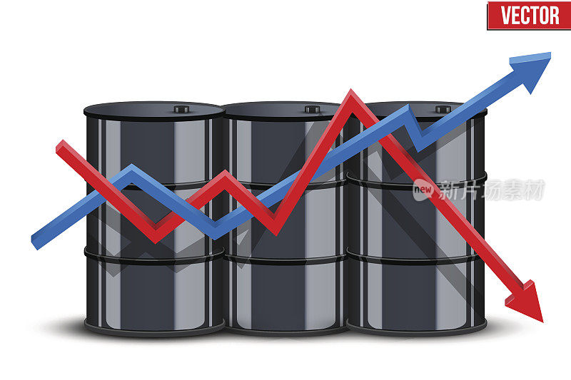 原油价格图表上的桶的背景