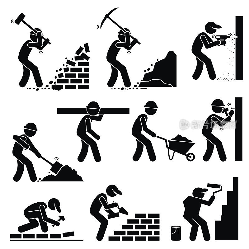 建筑工人建筑工地的工人