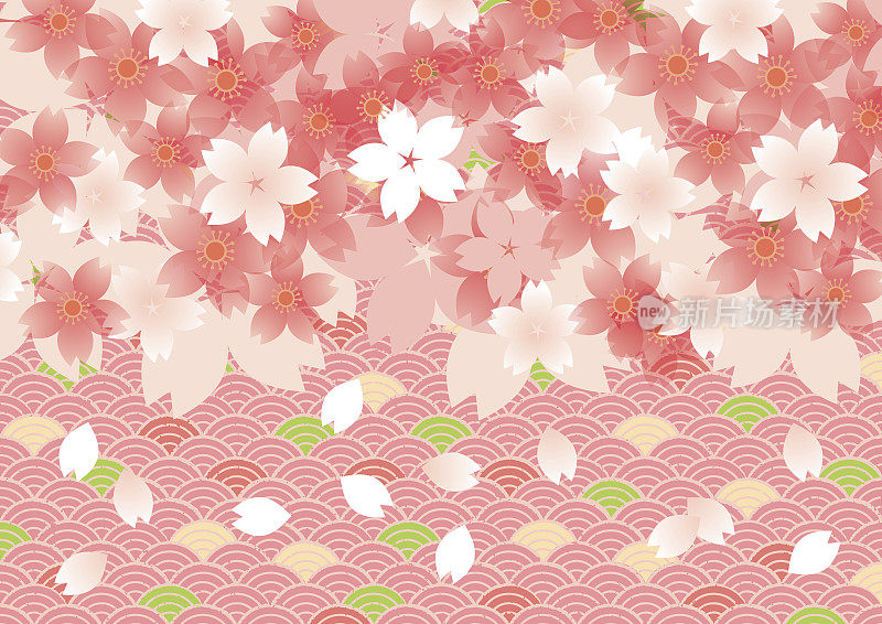 美丽的樱花树的插图
