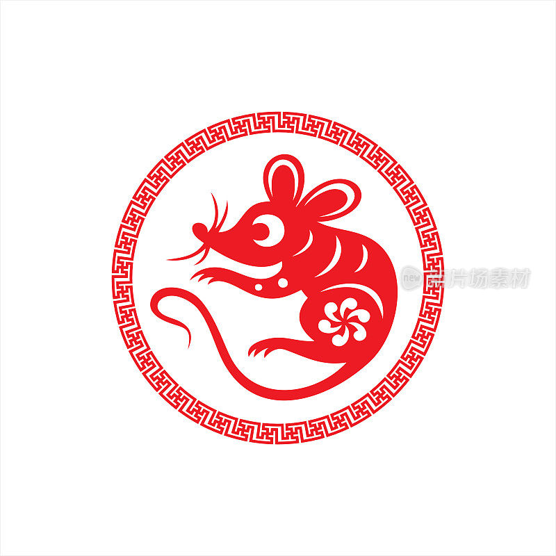 鼠剪纸，鼠年，2020，新年快乐，中国新年