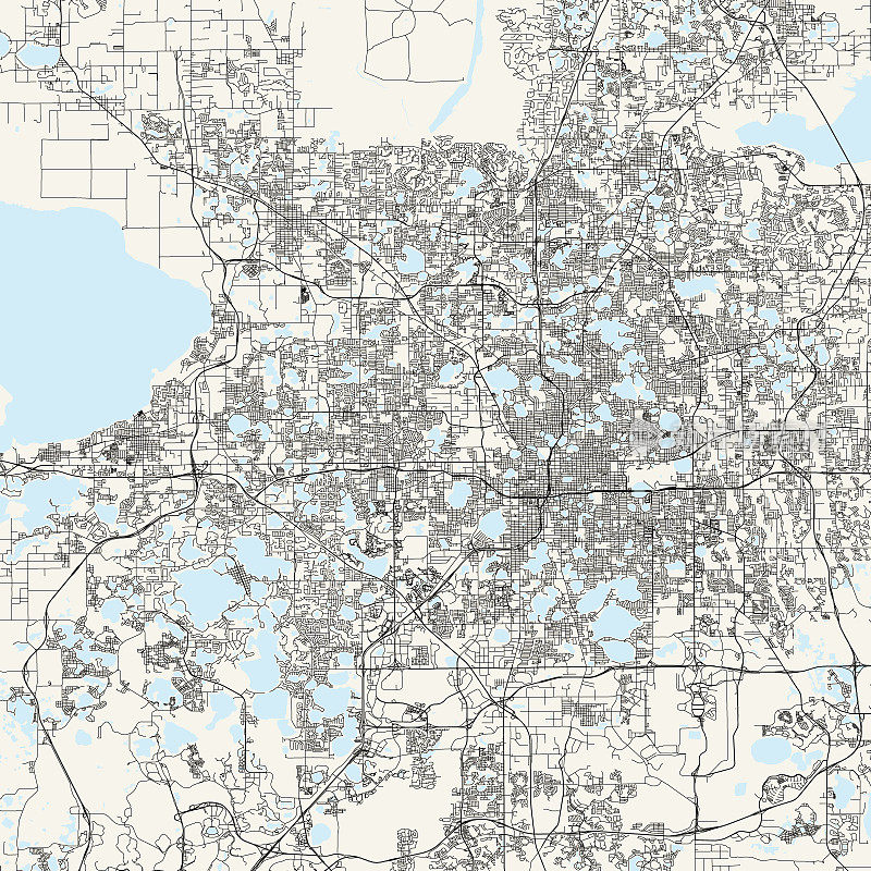 奥兰多，佛罗里达矢量地图