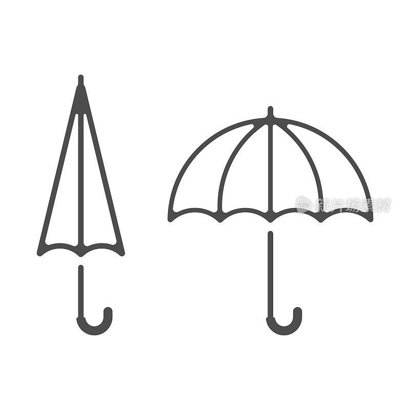 伞线图标矢量设计。