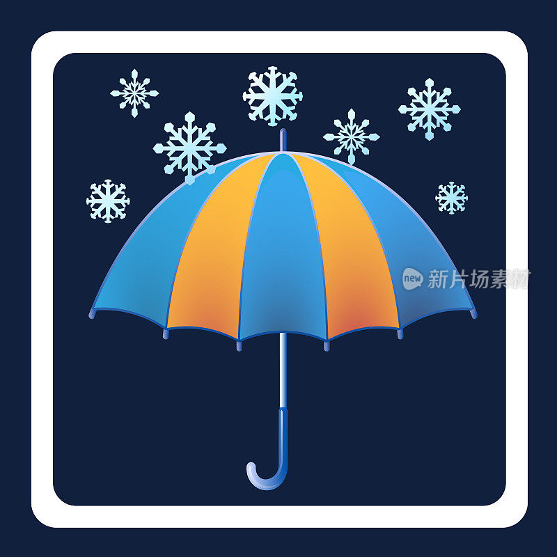 图标-天气和季节的草图形式的伞和天气符号