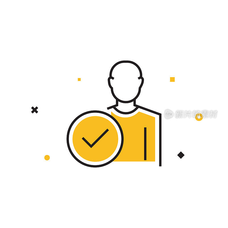 适应性平面线图标,轮廓向量符号插图。