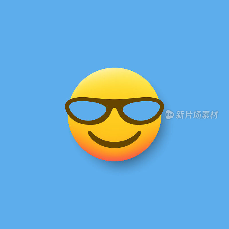 Emoticon平面设计投阴影效果