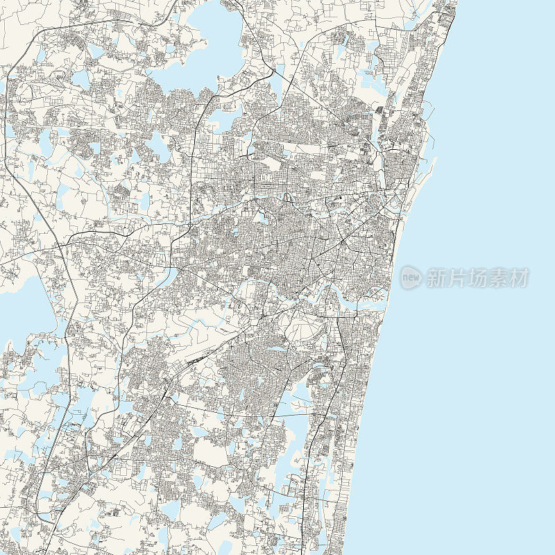 金奈，印度矢量地图