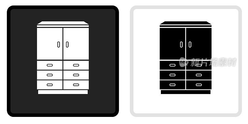衣柜柜图标上的黑色按钮与白色翻转