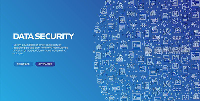 数据安全和网络安全相关的模式设计网页横幅
