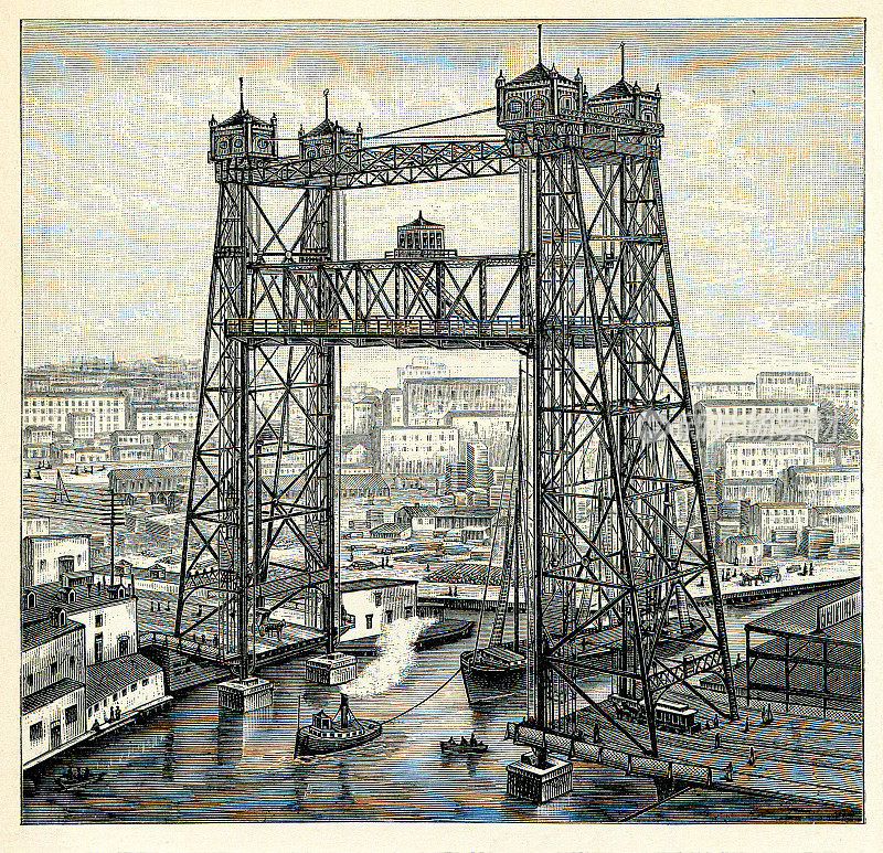 1897年，芝加哥南霍尔斯特德街升降机桥