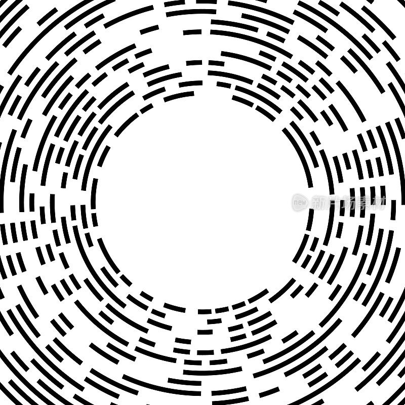 环绕拷贝空间的同心圆轨道数字线。在白色的。