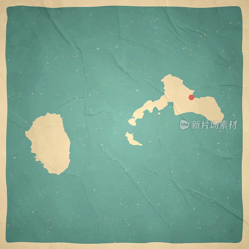 胡安费尔南德斯群岛地图复古风格-旧的纹理纸