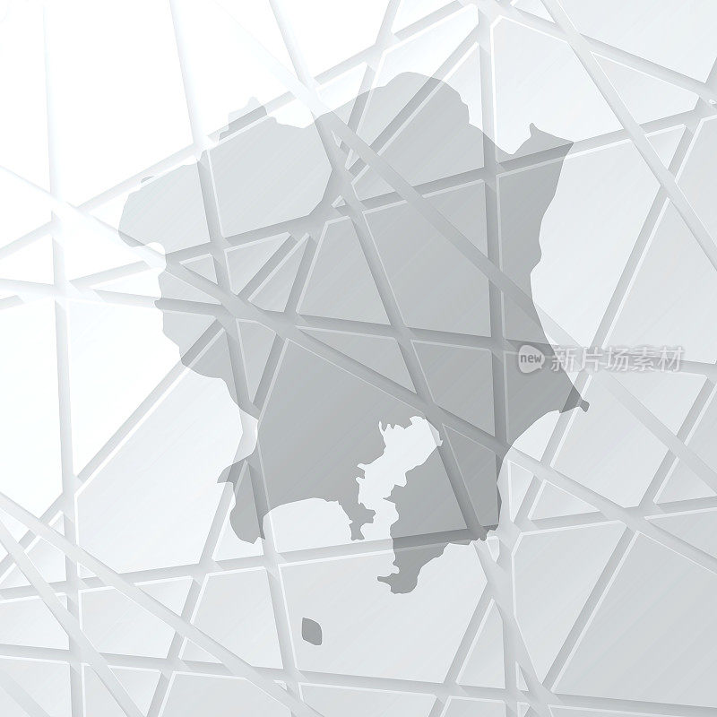 Kanto地图与网状网络在白色背景