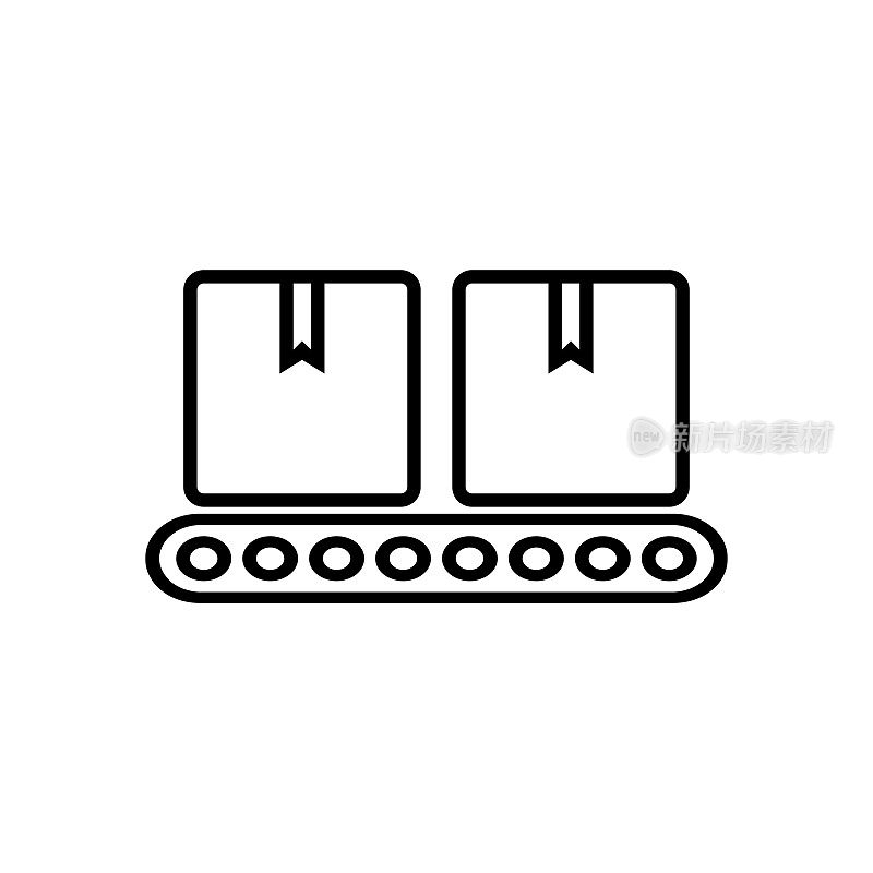 传送带图标，货物矢量，电子商务插图