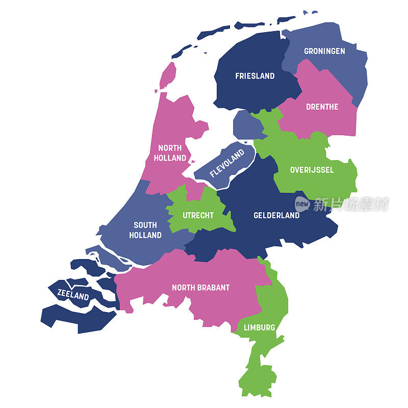 荷兰-各省地图