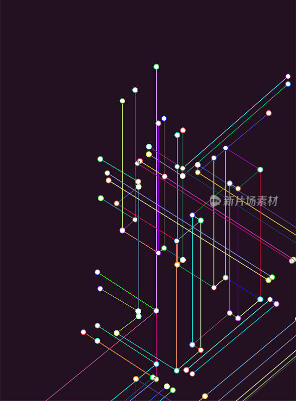 抽象色彩线条技术的极简几何图案背景