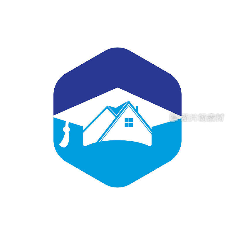 House学校教育标志设计。毕业帽和房子图标设计。