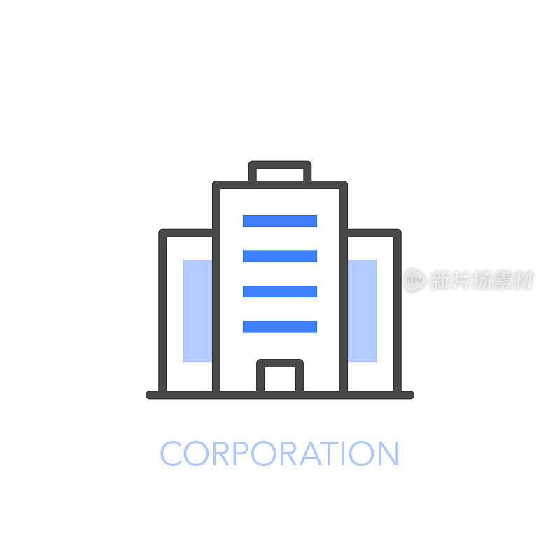 简单的可视化公司标志与公司总部