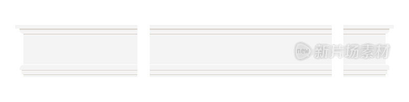 白色塑料或木材底板元素孤立在白色背景。