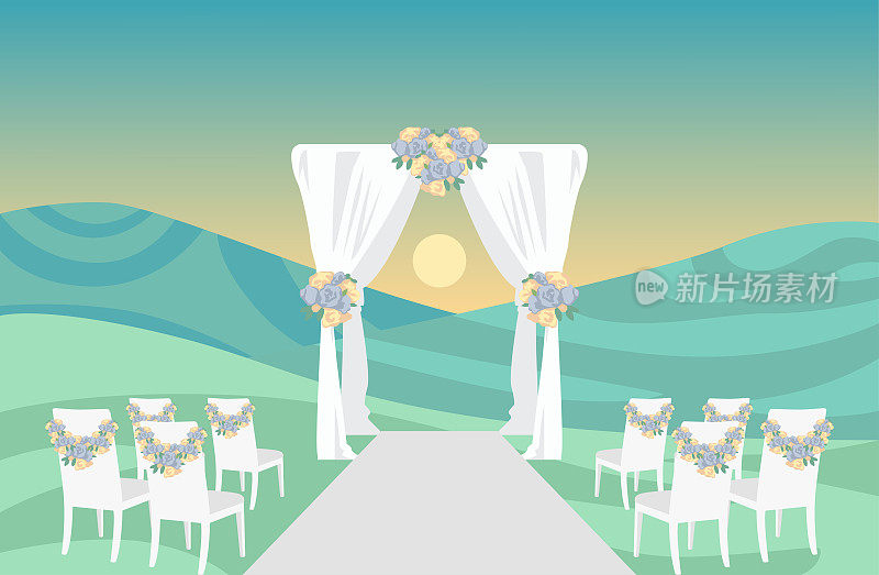 五彩缤纷的花园婚礼拱门装饰