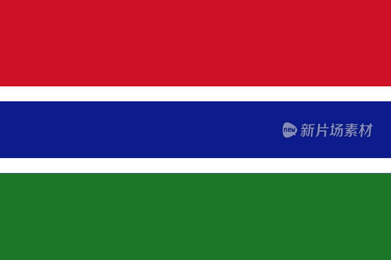 冈比亚的旗帜。冈比亚的国家象征是官方颜色。模板图标。摘要向量背景