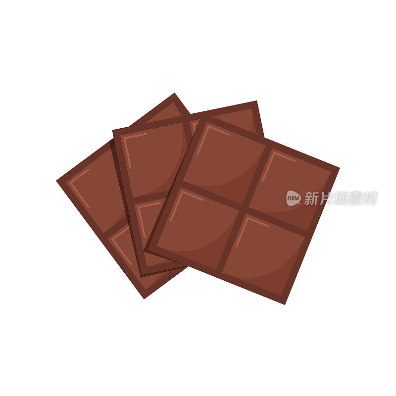 巧克力棒向量。白色背景的巧克力棒。
