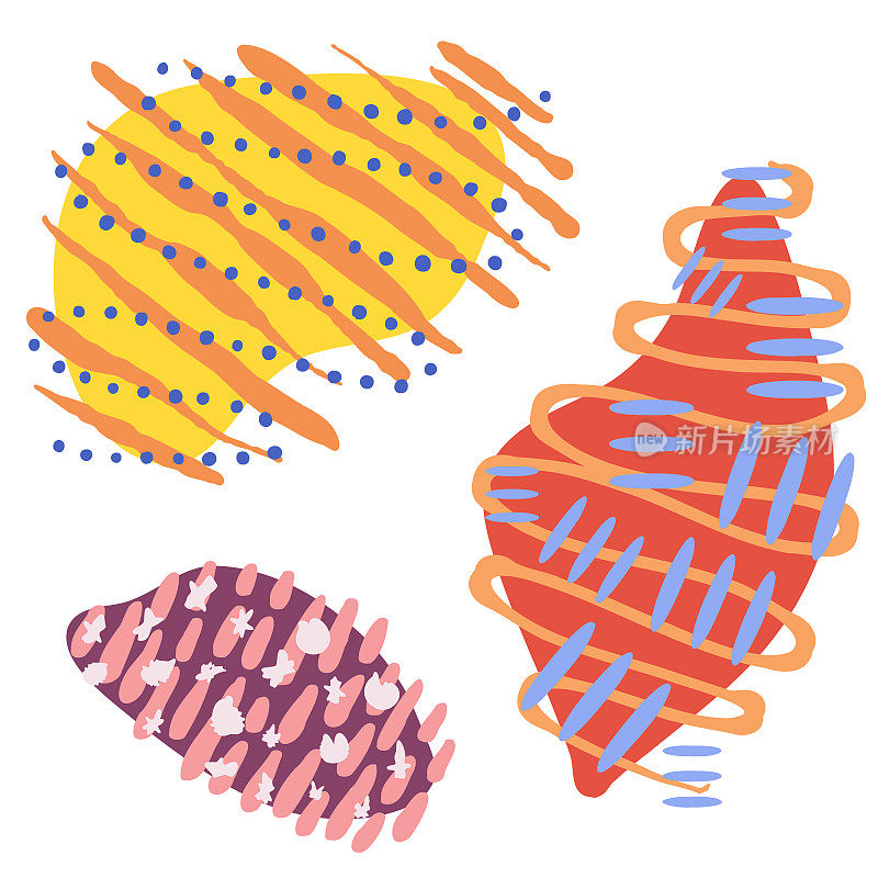 透明背景上的抽象设计元素