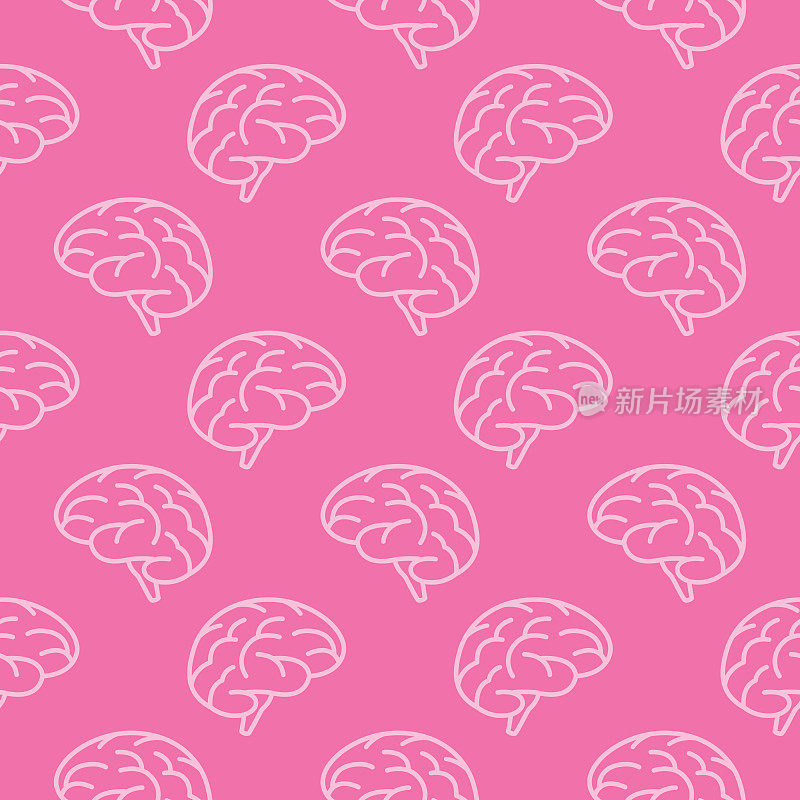 粉色大脑无缝图案
