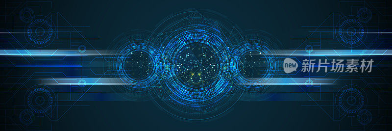 抽象技术创新传播概念数字蓝色设计背景。