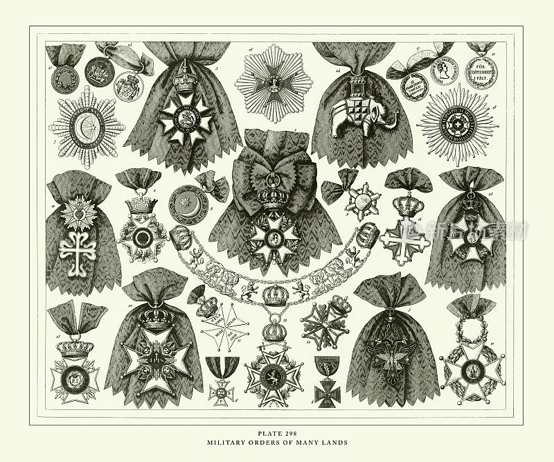 雕刻古董，多地军令雕刻古董插图，1851年出版