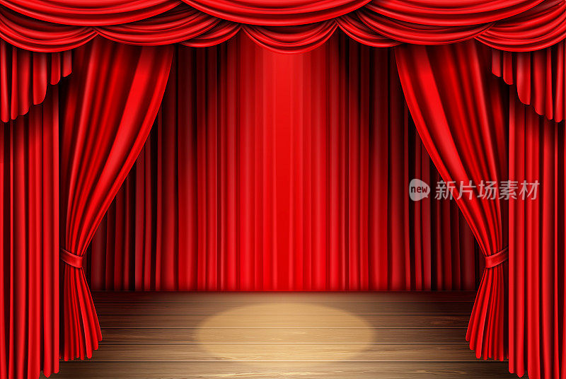 红色剧场舞台幕布，歌剧舞台幕布