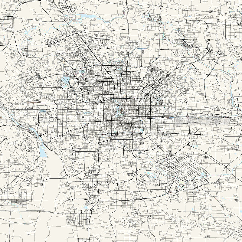 北京，中国矢量地图