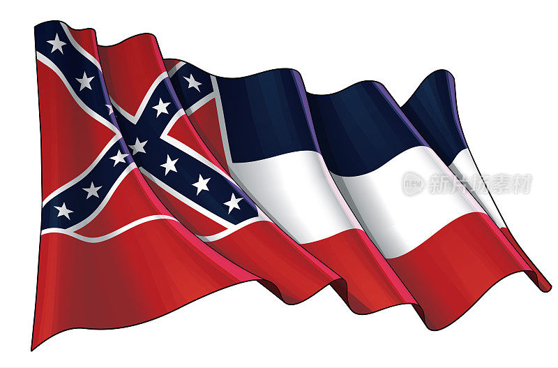 飘扬的密西西比州的旗帜