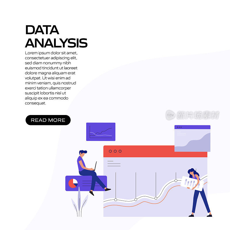 数据分析概念矢量插图网站横幅，广告和营销材料，在线广告，业务演示等。