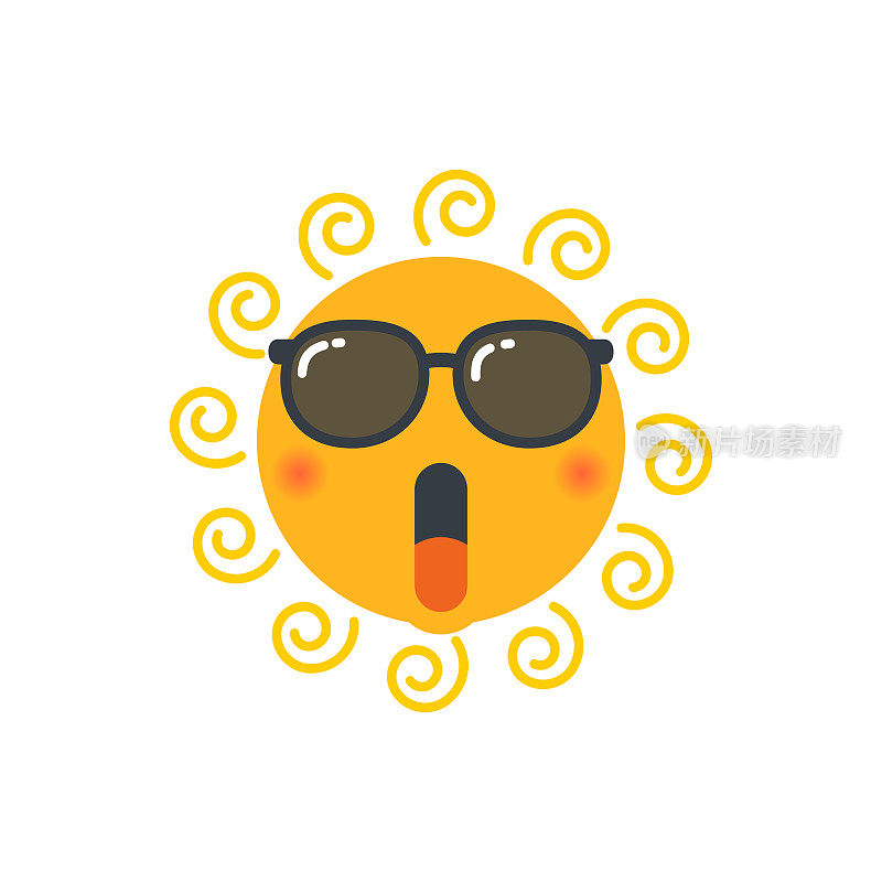 快乐滑稽微笑太阳