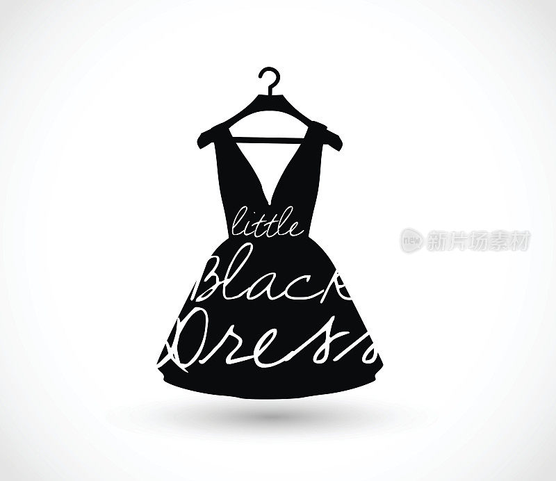 小黑裙上衣架图标矢量插图