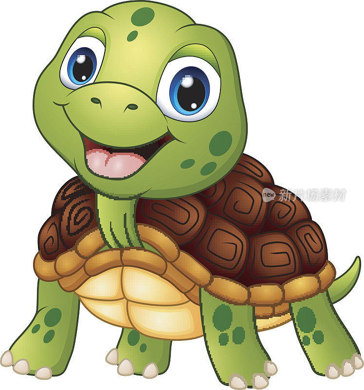 可爱的乌龟卡通微笑