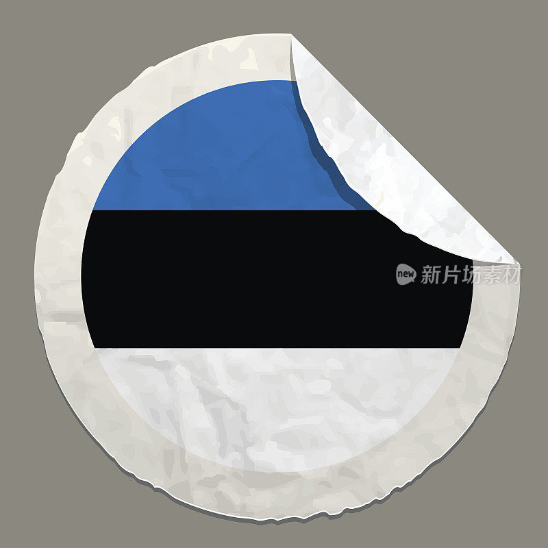 爱沙尼亚国旗的纸标签