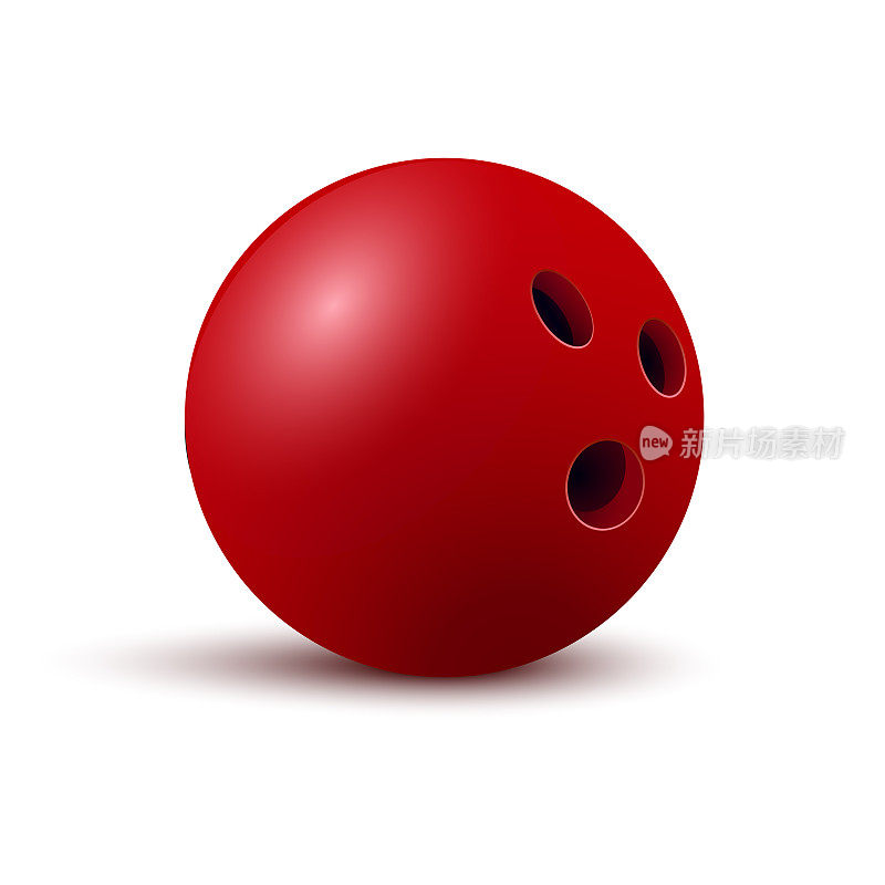红色的保龄球。运动器材。向量。