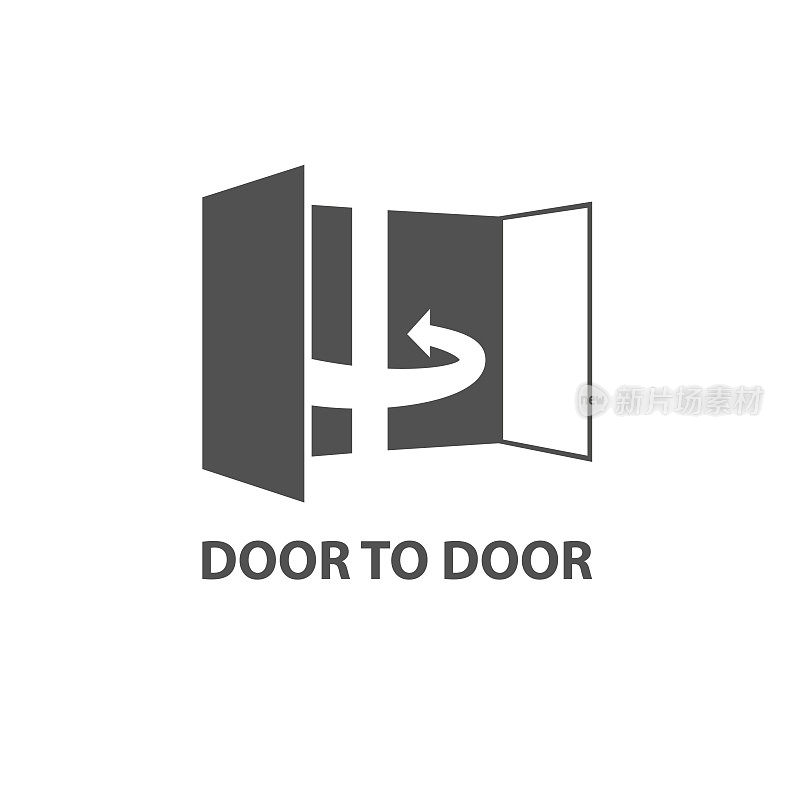 门到门概念图标，门2门
