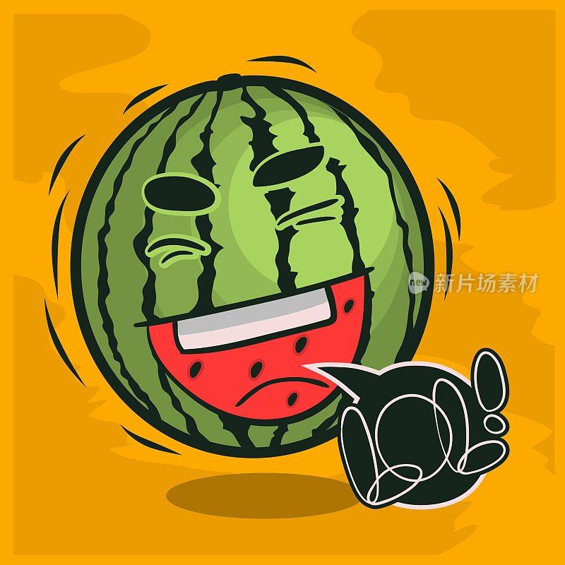 哈哈，哈哈大笑的西瓜有趣的水果。
